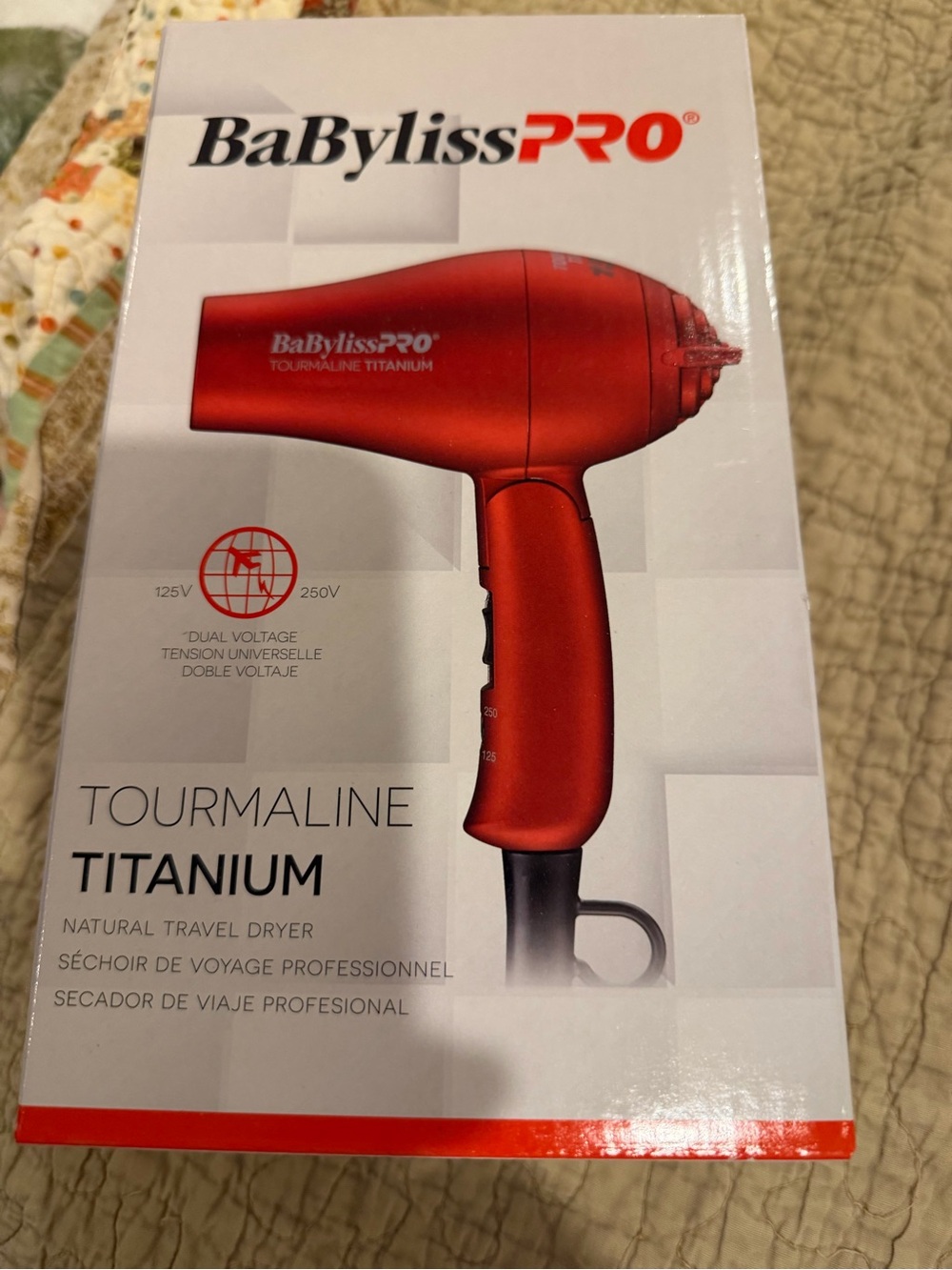 BaBylissPRO Red Tourmaline Titanium Travel Hair Dryer
